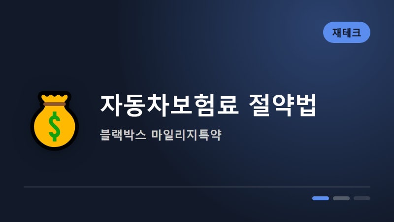 자동차보험료 아끼는 법, 블랙박스·마일리지 특약 총정리