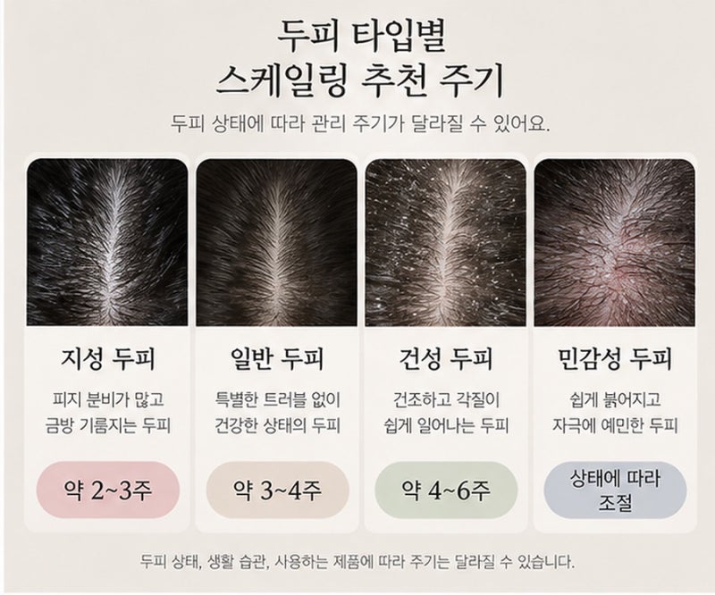 두피 스케일링 주기는 어느 정도가 좋을까? 두피 상태별 관리 주기 정리