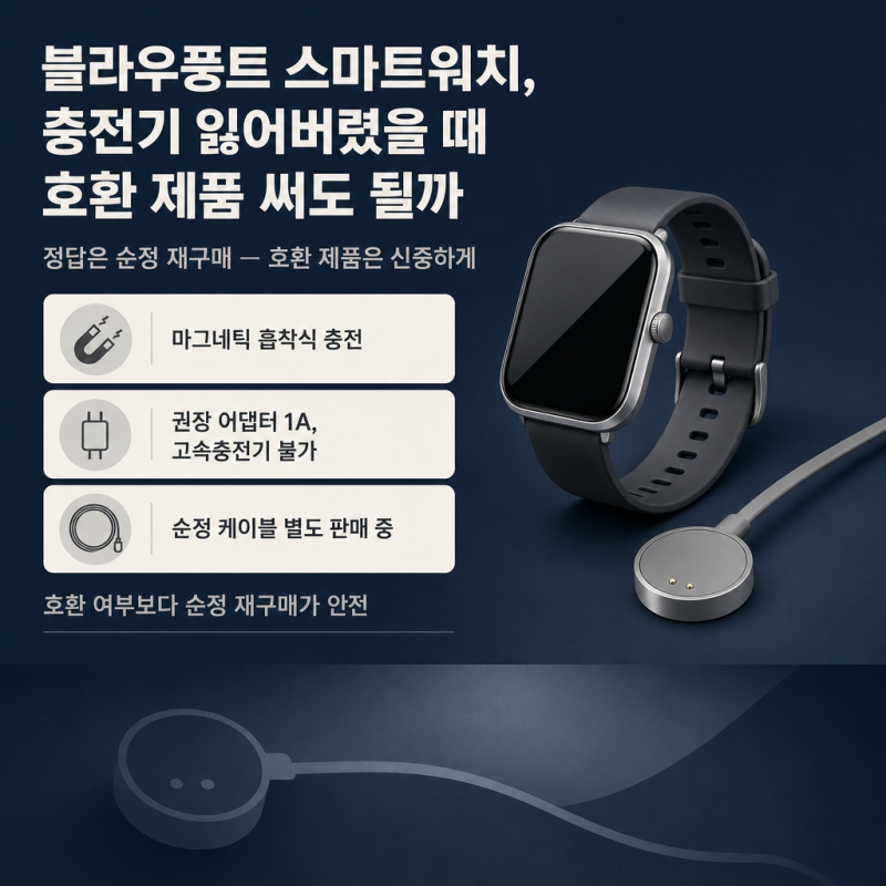 블라우풍트 스마트워치 충전기 잃어버렸을 때, 호환 제품 써도 될까