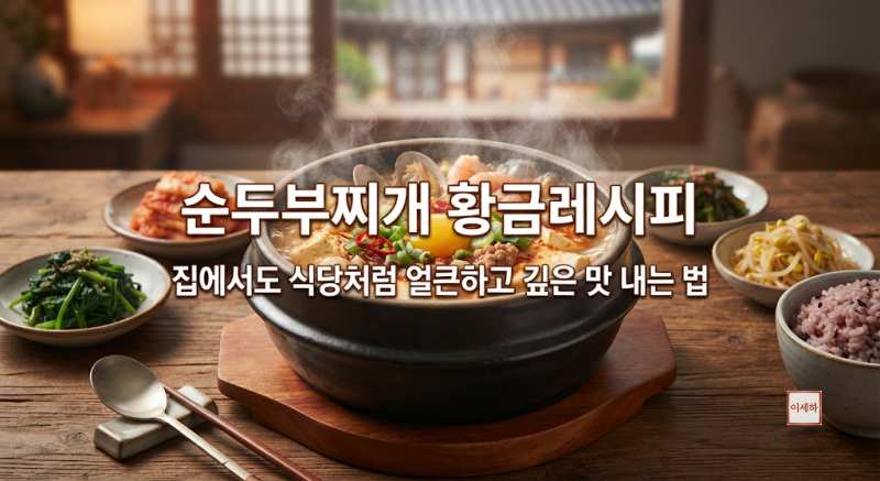 순두부찌개 황금레시피집에서도 식당처럼 얼큰하고 깊은 맛 내는 법