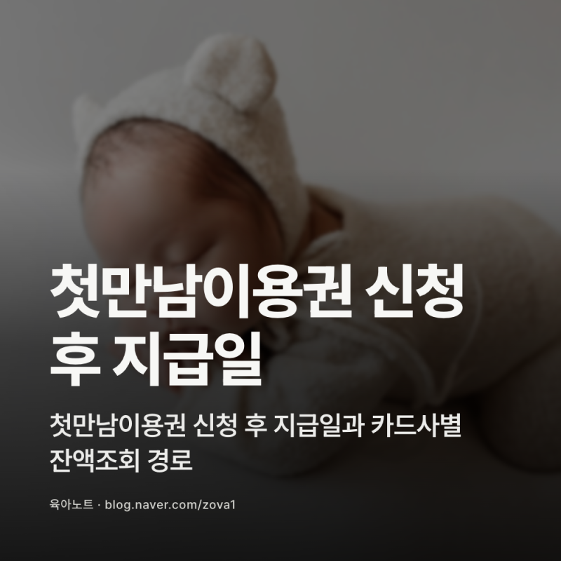 첫만남이용권 신청 후 지급일과 카드사별 잔액조회 경로