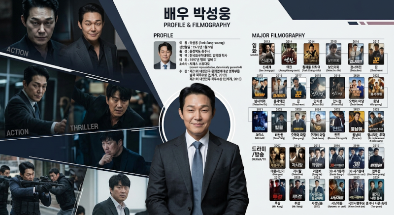 박성웅 배우 프로필부터 대표작까지｜신세계·태양의 후예·사냥개들부터 차기작까지