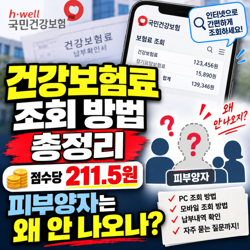 건강보험료 조회 방법 총정리 | 점수당 211.5원, 피부양자는 왜 안 나오나