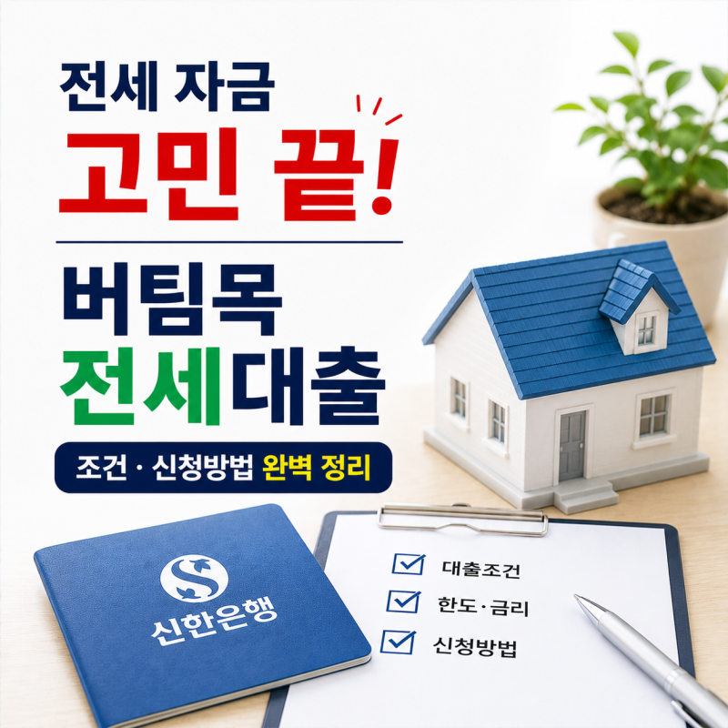 전세 자금 고민 끝! 신한은행 버팀목전세자금대출 조건부터 신청 방법까지 완벽 정리