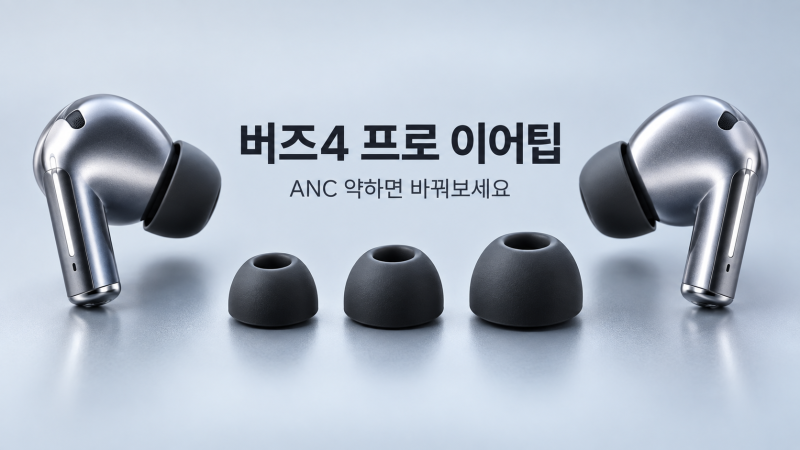 갤럭시 버즈4 프로 이어팁 사이즈 노이즈캔슬링이 약하면 바꿔보세요