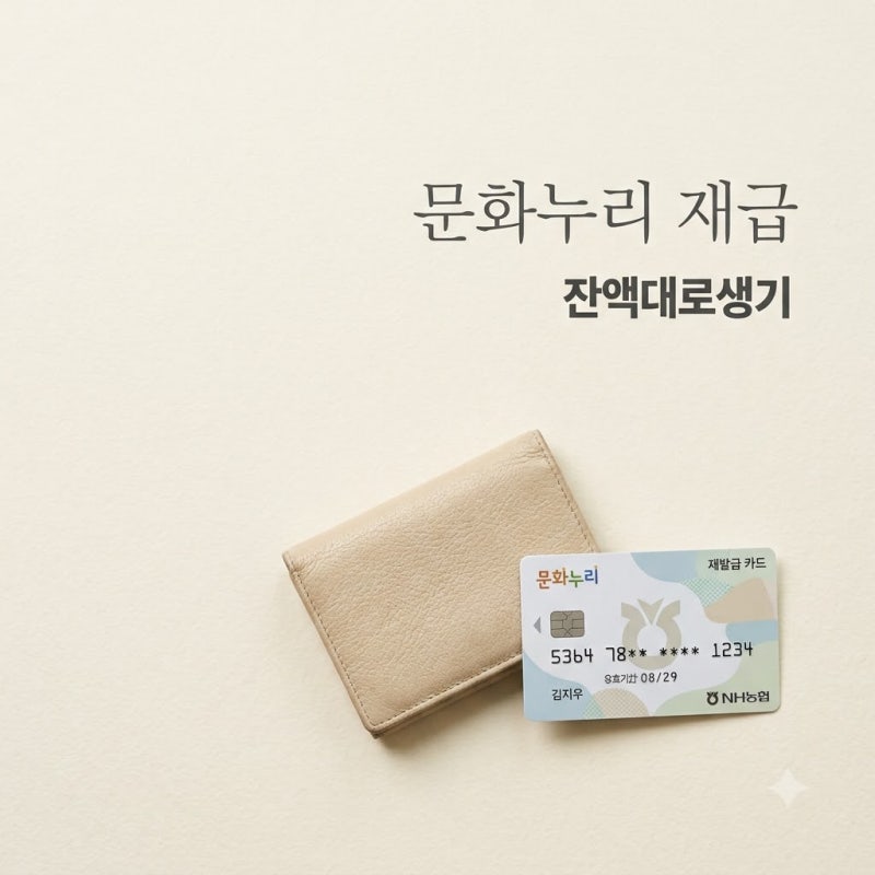 "돈 날린 줄 알았는데.." 문화누리카드재발급, 0원으로 잔액 그대로 살리는 법