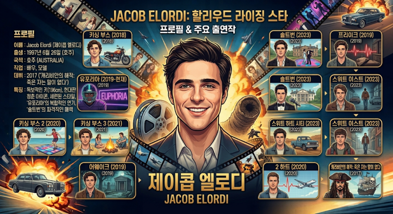 제이콥 엘로디 배우 프로필부터 대표작까지｜키싱 부스·유포리아·솔트번·프랑켄슈타인부....