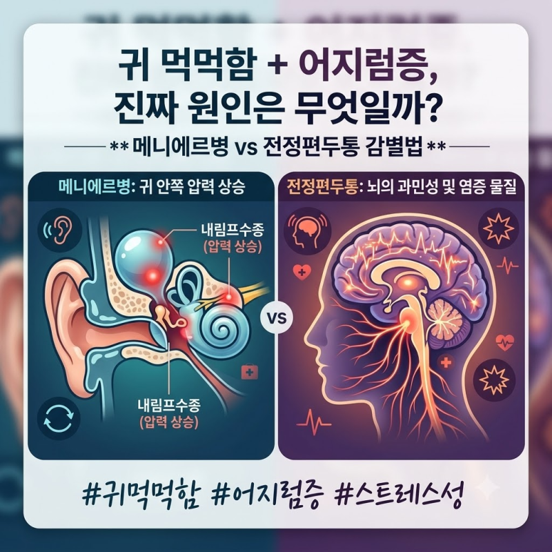 귀가 먹먹하고 어지러운데 원인을 모르겠다면? 메니에르병 · 전정편두통 완전 정복
