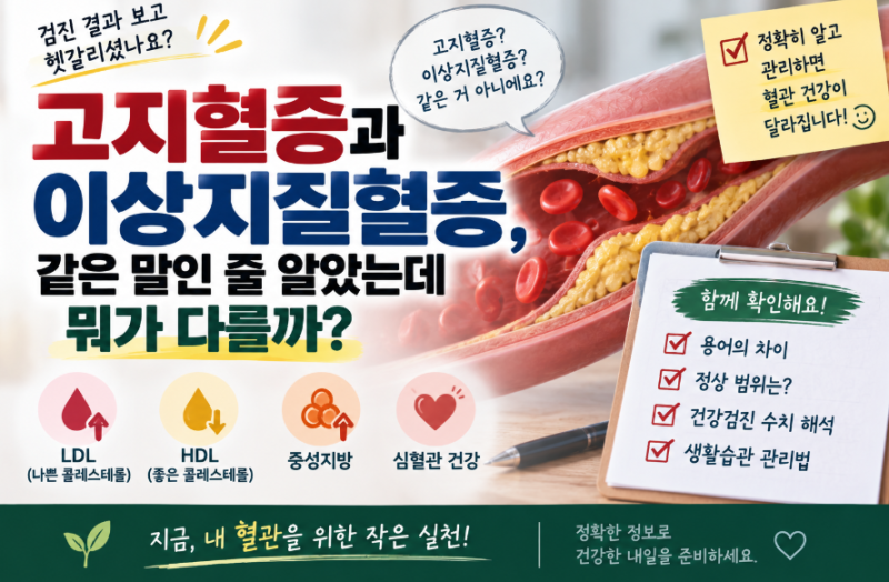 고지혈증과 이상지질혈증, 같은 말인 줄 알았는데 뭐가 다를까?