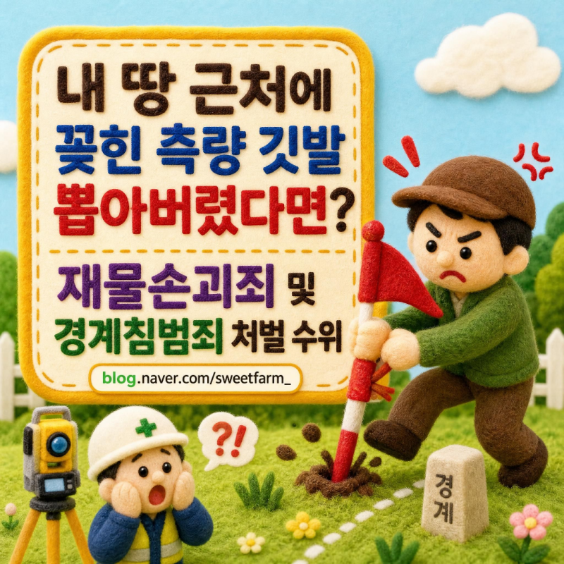 내 땅 근처에 꽂힌 측량 깃발 뽑아버렸다면?" 재물손괴죄 및 경계침범죄 처벌 수위