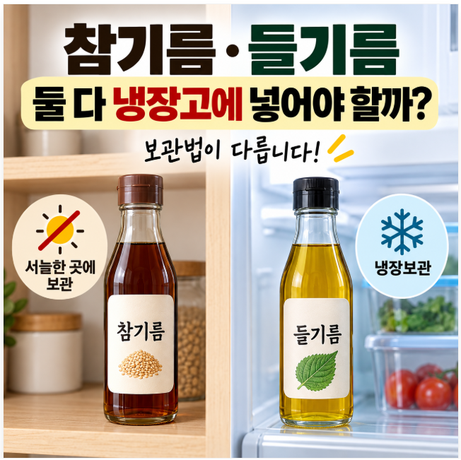 참기름·들기름 보관법, 둘 다 냉장고에 넣으면 안 되는 이유