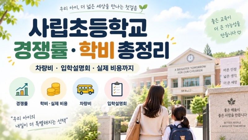 서울 사립초등학교 경쟁률부터 학비·차량비·입학설명회까지 총정리｜1년에 실제로 얼마 들....