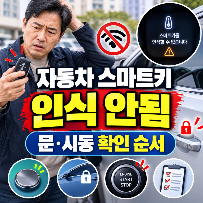 자동차 스마트키 인식 안됨 해결방법｜문 안 열리고 시동 안 걸릴 때 확인 순서