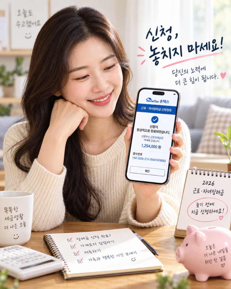 “몰라서 안 하면 손해” 2026 근로장려금 아직 신청 가능…손택스로 직접 해봤습니다