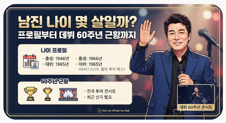 남진나이 몇 살일까? 프로필부터 데뷔 60주년 근황까지