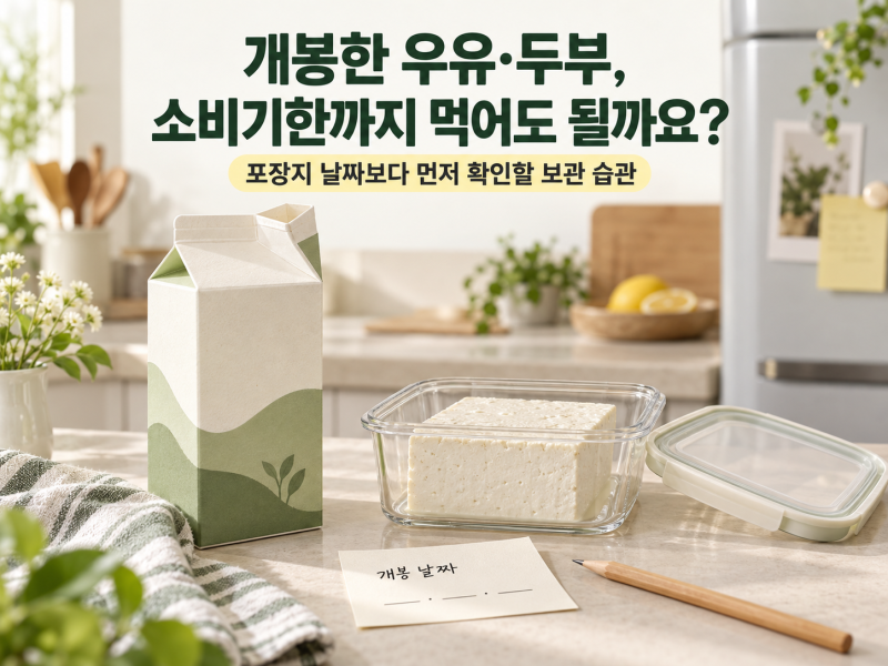 개봉한 우유·두부, 소비기한까지 먹어도 될까요?