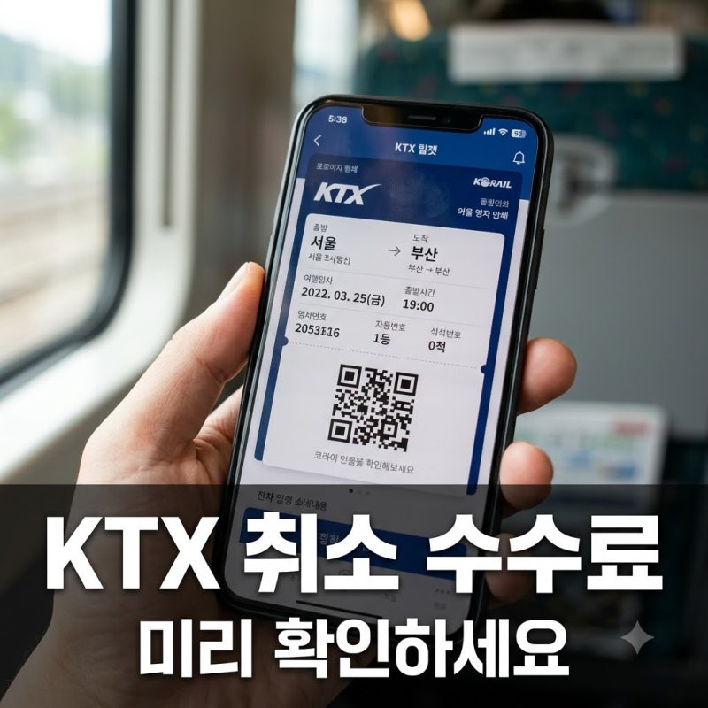 KTX 취소 수수료 기준, "공짜인 줄 알았는데.." 결제 전 꼭 확인해야 할 시간