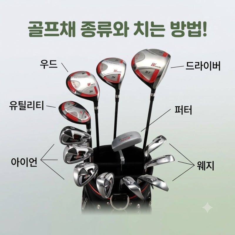 골프 초보자를 위한 골프채 완벽 가이드｜클럽 종류·사용법·거리·그립·기본 용어·골프점....
