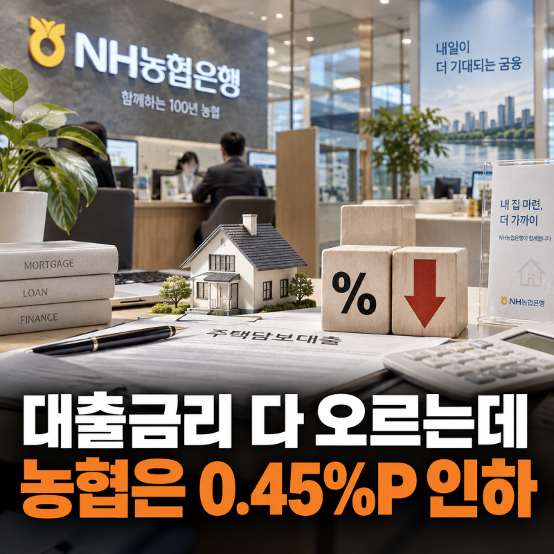 “주담대 금리 내립니다” 농협은행이 갑자기 움직인 이유