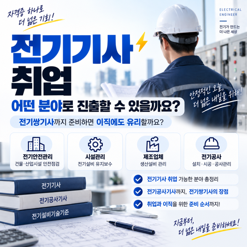 전기기사 취업, 전기쌍기사까지 준비하면 이직에도 유리할까요?