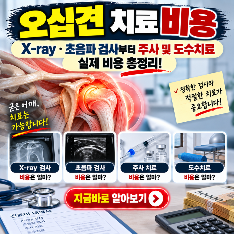 오십견 치료비용 : X-ray·초음파 검사부터 주사 및 도수치료 실제 비용
