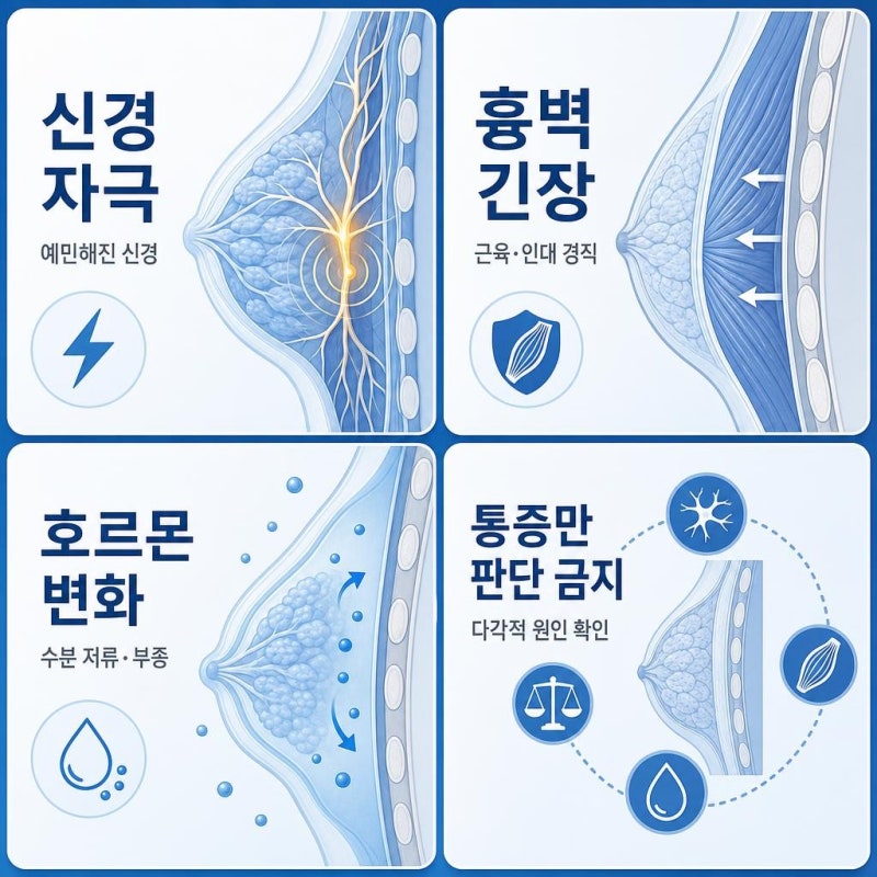 가슴이 찌릿찌릿 아픈데 유방암 초기증상일까?