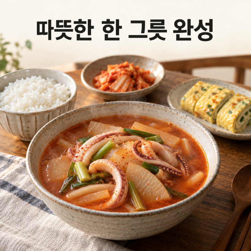 오징어국 끓이는 법, 무 넣고 시원하게 만드는 칼칼한 오징어무국