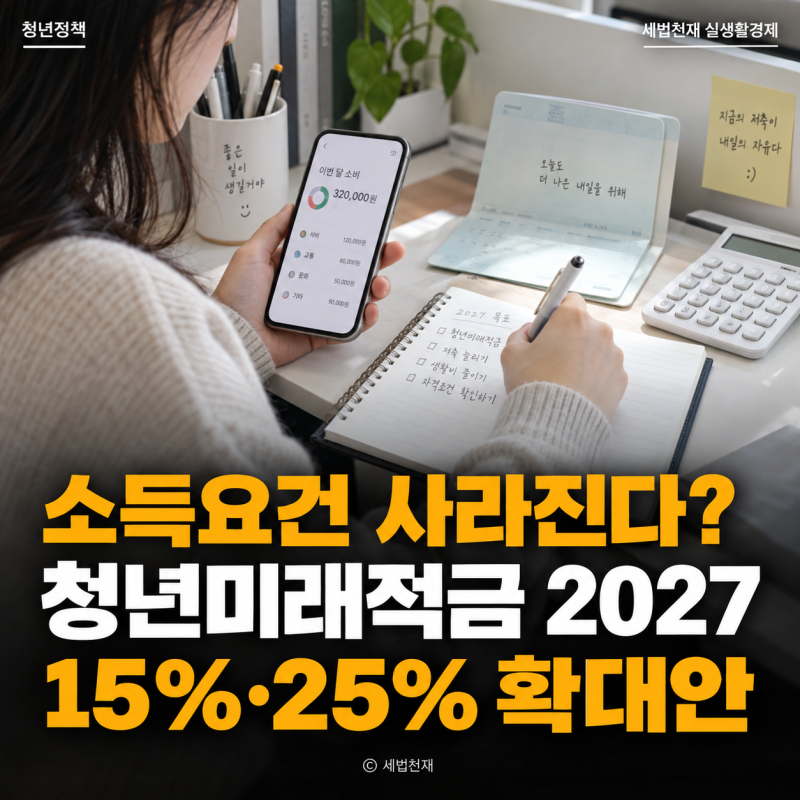 “소득요건 사라진다?” 청년미래적금 2027, 15%·25% 확대안 어디까지 확정됐나?