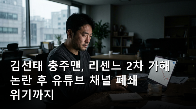 김선태 충주맨, 리센느 2차 가해 논란 후 유튜브 채널 폐쇄 위기까지