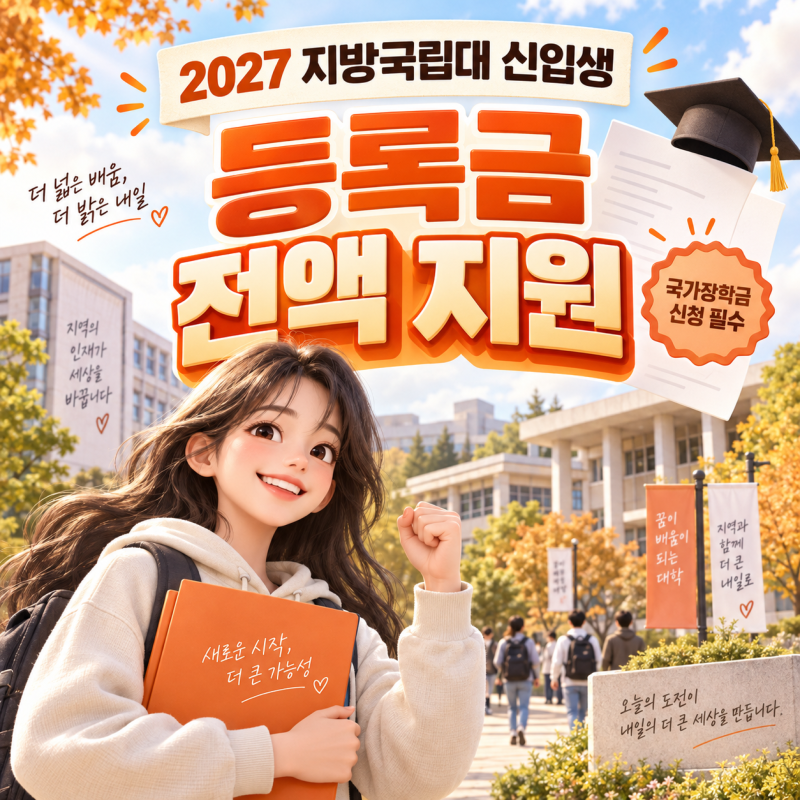 국립대 등록금 무료일까? 2027 지방국립대 신입생 지원 대상 정리