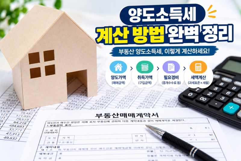 [양도소득세 계산방법] 5단계 공식과 2026년 최신 세율표·필요경비 절세 방법