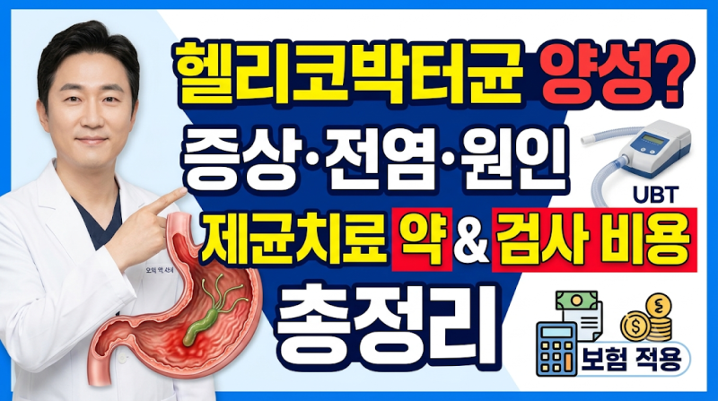 헬리코박터 파일로리 총정리: 증상, 전염 원인, 제균치료 약 복용법 및 실비·보험 비용