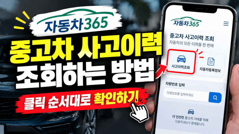 자동차365에서 중고차 사고이력 조회하는 방법｜클릭 순서대로 확인하기
