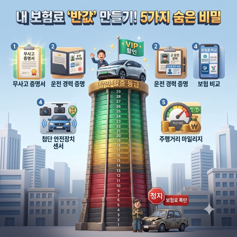 자동차보험 무사고 할인할증 등급 체계 및 무사고 운전 경력 인정받아 보험료 절약하는 방법....