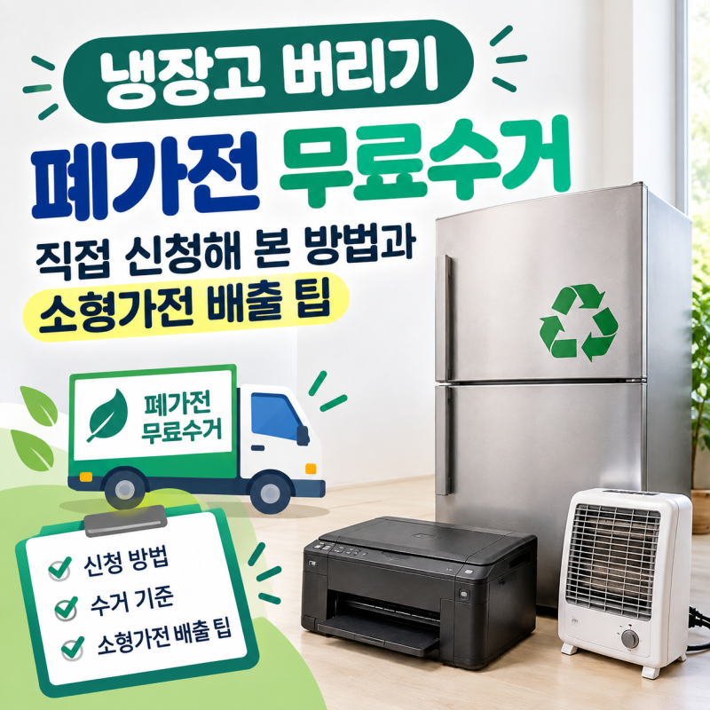 냉장고 버리는법｜폐가전 무료수거 직접 신청해 본 방법과 소형냉장고,소형가전 배출 팁