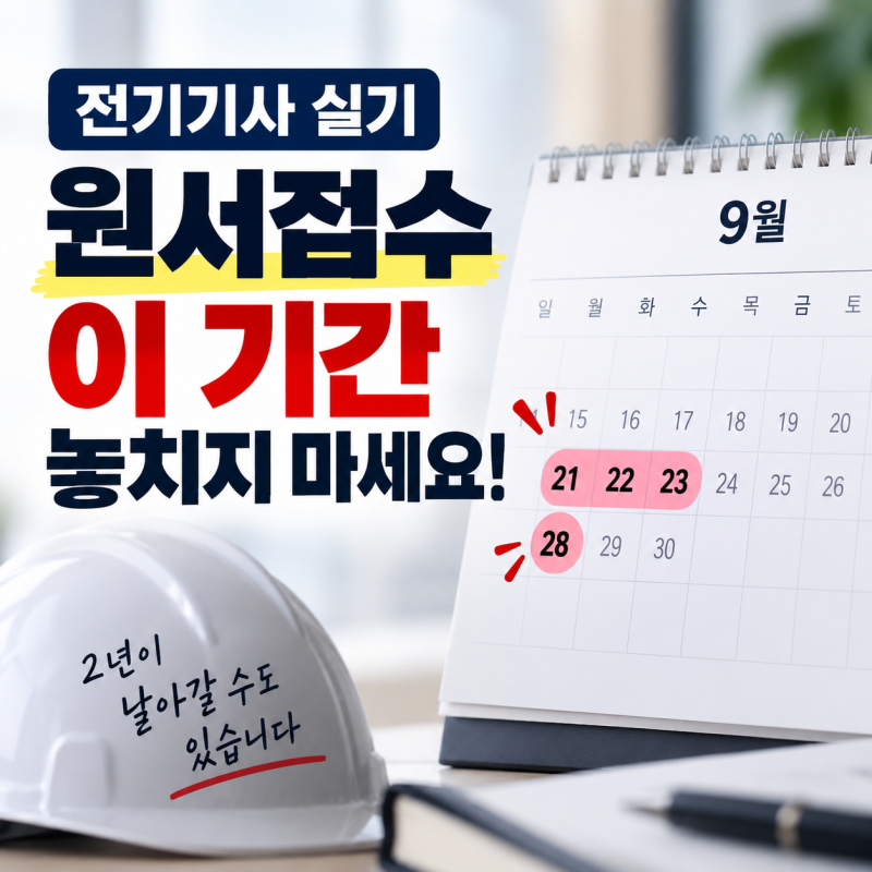전기기사 실기 원서접수, 이 기간 놓치면 2년 날아갑니다