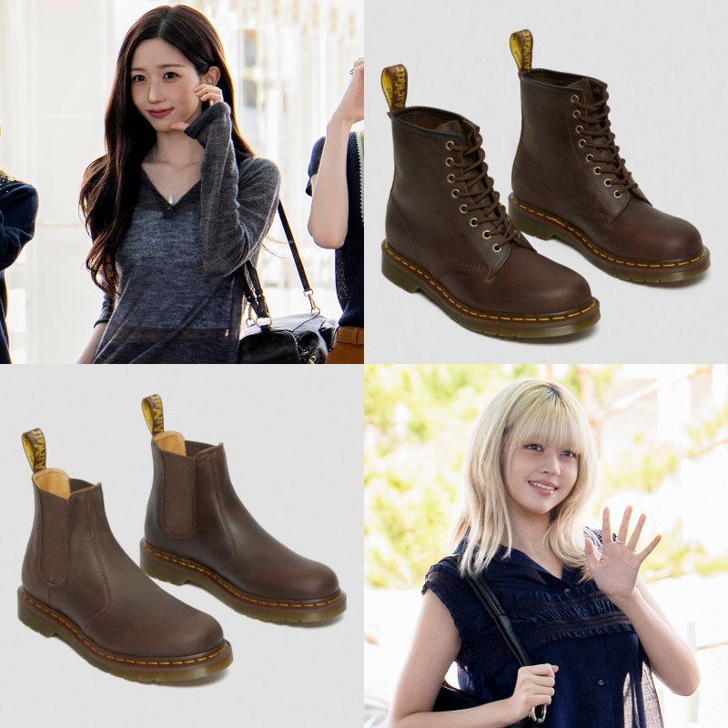 엔믹스 릴리, 해원 공항룩 신발 정체는? 닥터마틴 1460 앵클부츠 VS 2976 YS 크레이지 호스 첼시....