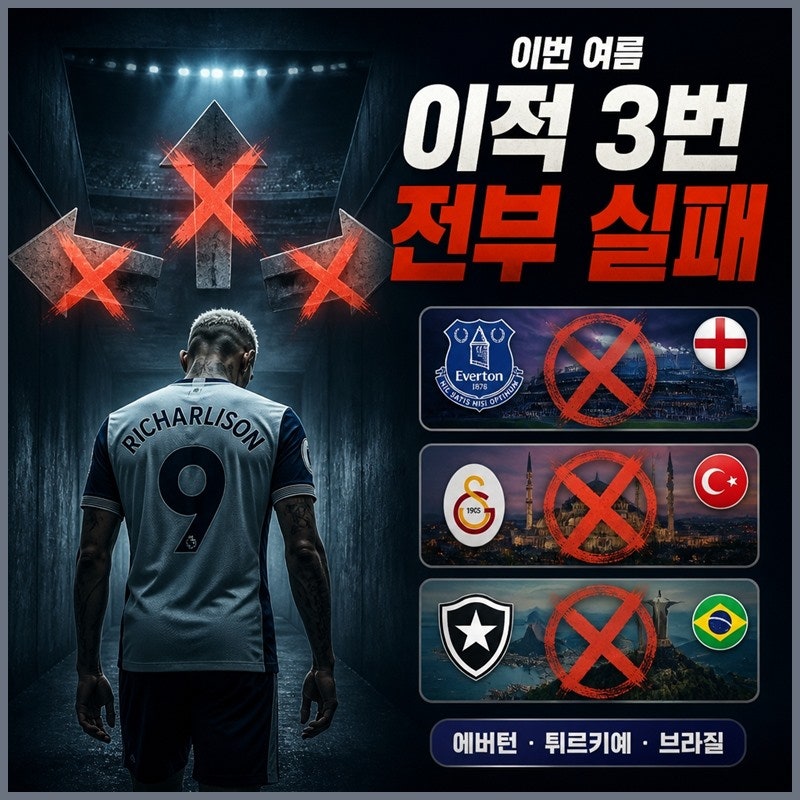 “3번이나 나갈 수 있었는데 전부 걷어찼다?” 히샬리송이 토트넘에 남은 이유