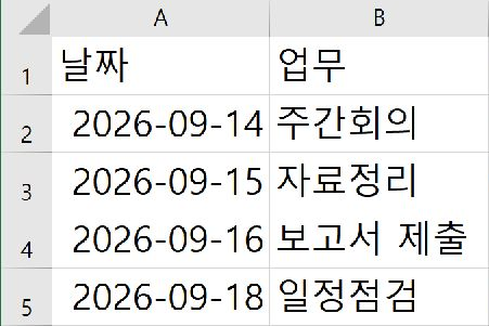 엑셀 요일 표시 함수｜날짜 옆에 월요일·화요일 자동으로 넣기