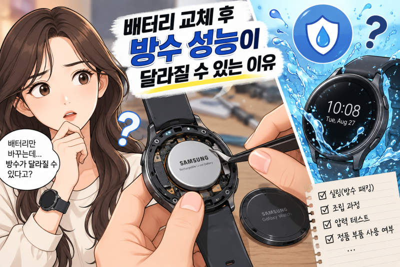[2026 최신] 갤럭시워치 배터리 교체하면 방수 성능이 달라질 수 있는 이유 TOP 5