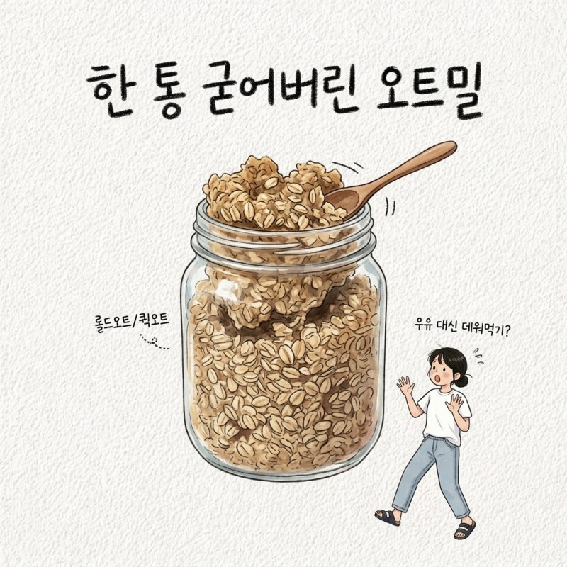 오버나이트오트밀 롤드오트 퀵오트 우유 대신 데워먹기