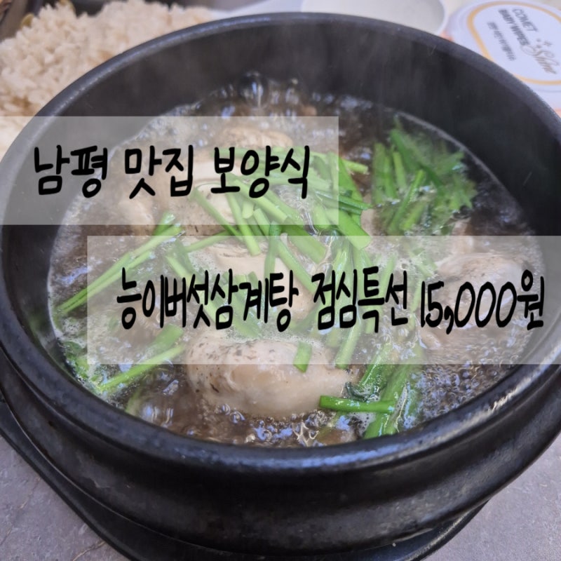 [전남남평] 최춘열능이버섯삼계탕 남평점｜한식 보양식 점심특선 15,000원