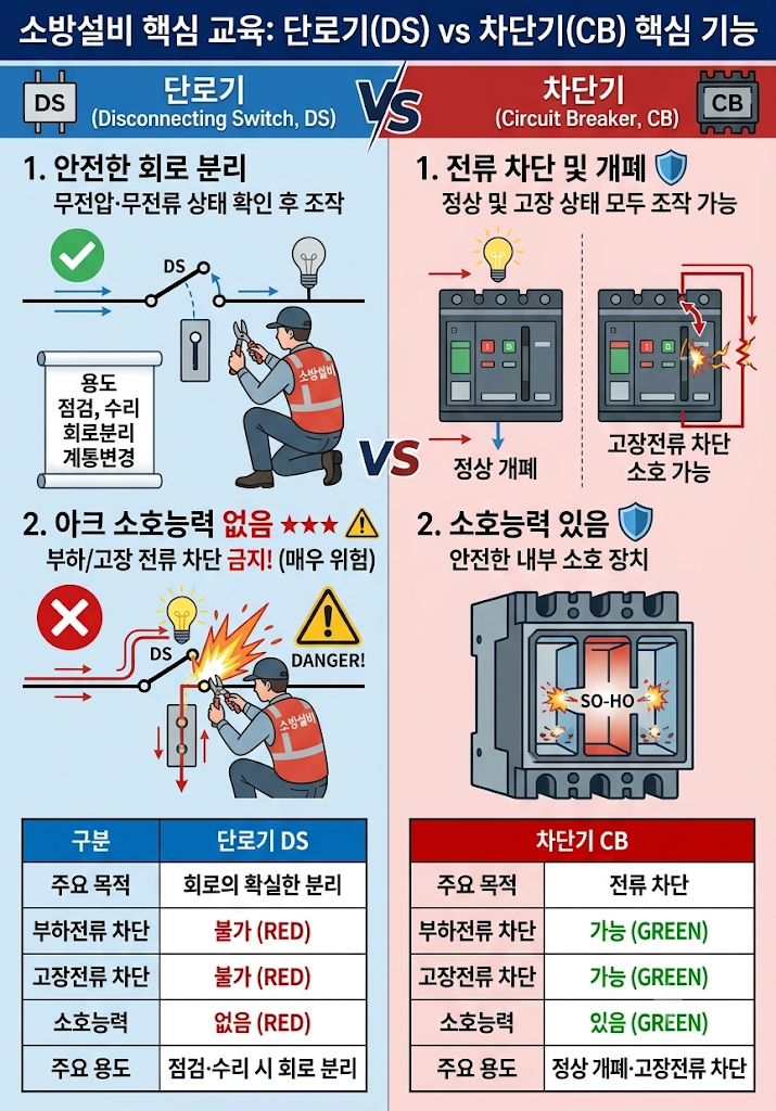 [전기기능사 - 필기] 단로기(DS)의 기능과 차단기(CB)와의 차이