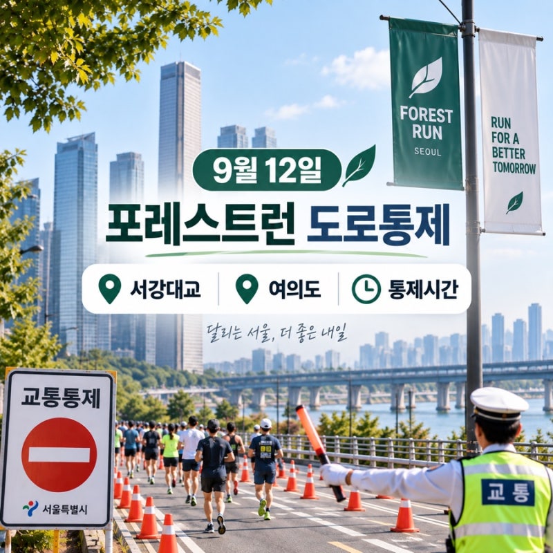 포레스트런 도로통제 2026｜여의도·서강대교 통제시간·버스 우회 9월 12일