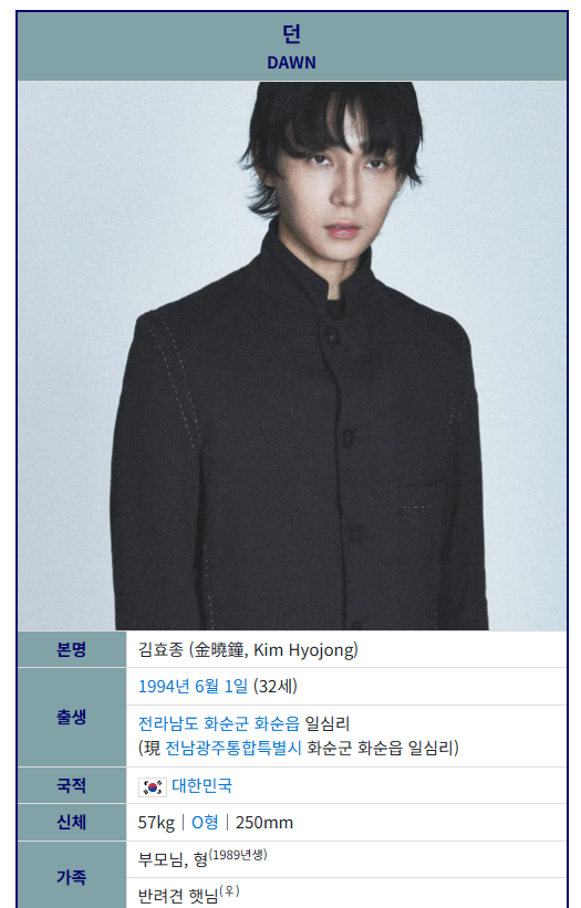 가수 던 프로필 총정리｜본명 김효종·나이·고향·학력·펜타곤·대표곡·소속사·현아·나혼....