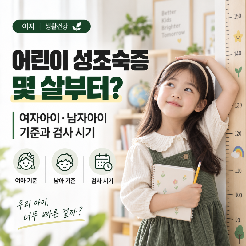 어린이 성조숙증 증상 몇 살부터? 여자아이·남자아이 기준과 검사 시기
