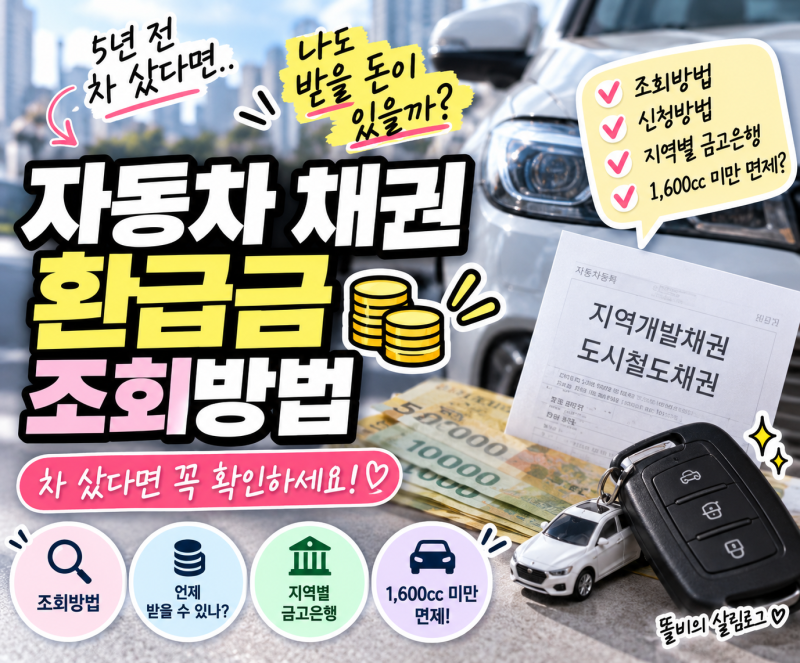자동차 채권 환급금 조회방법｜차 샀다면 꼭 확인? 지역개발채권 미환급금 총정리