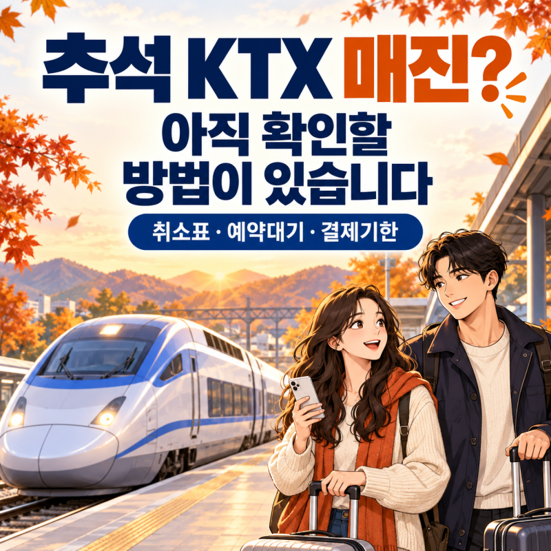 2026 추석 KTX 취소표 구하는 방법｜결제기한·예약대기·매진 대처 총정리