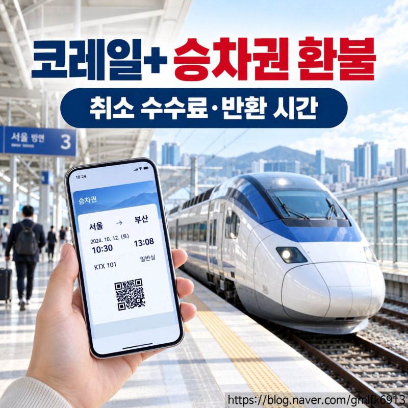 코레일+ 승차권 환불 방법, 취소 수수료와 반환 시간 정리