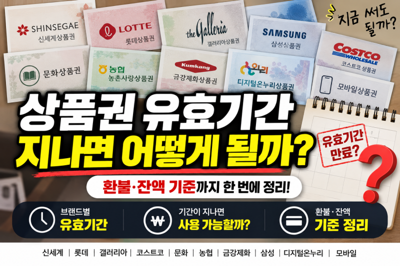 오래된 상품권 그냥 버리지 마세요, 아직 사용할 수 있습니다